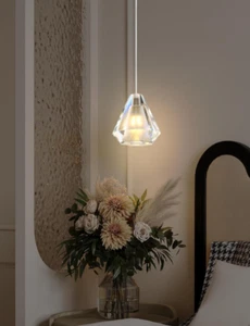 Elegant Crystal Diamond Ceiling Light, Minimalist Lamp - Picture 1 of 8