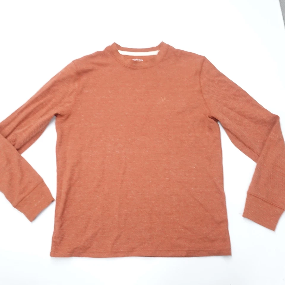 Camisa American Eagle Outfitters Hombre M Naranja Tejido Gofre Súper Suave Ajuste Estándar Foto 1 de 4