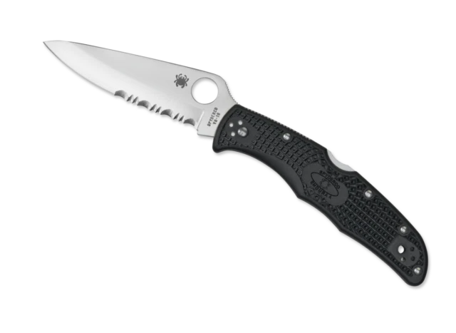 Spyderco Endura 4 Combo Edge Folding Knife - Black (C10PSBK)