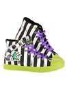 Adult Unisex Striped Beetlejuice Black White Sneakers Shoes SIZE 5 (Used)