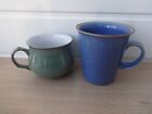 Denby Regency Green, single tea cup and Denby Blue Coffee Mug
