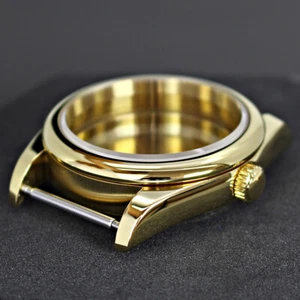Caja de reloj de acero inoxidable dorado 36 mm/39 mm Oyster Mod para movimiento Seiko Nh35 Nh36 - Imagen 1 de 10