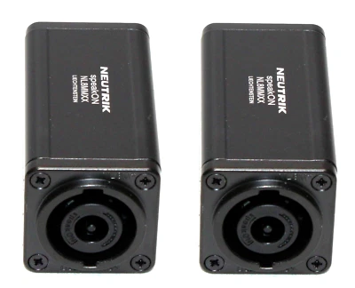 (2) Two Genuine NEUTRIK NL8MMXX Female 8 Pin SpeakON Coupler Adapter