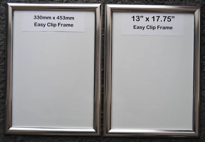 2 ALUMINIUM Open & Close FAST CLIP  FRAME 4 INFORMATION NOTICEBOARD PICTURE Etc - Image 1 of 4