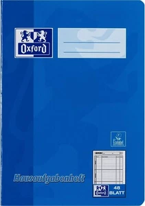 Oxford Hausaufgabenheft DIN A5 48 Blatt extra Stakes Papier 90 g/qm rot/blau - Bild 1 von 1