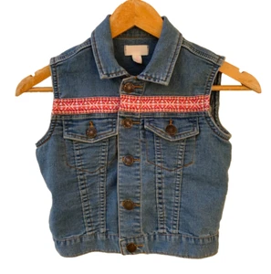 Pumpkin Patch Size 8 Girls Blue Denim Vest - Picture 1 of 9
