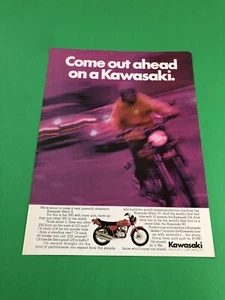 1972 1973 KAWASAKI 350 MACH II 2 ORIGINAL PRINT AD PRINTED ADVERTISEMENT - Bild 1 von 1