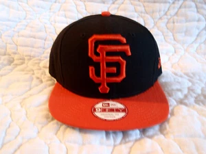 SAN FRANCISCO GIANTS SNAPBACK NEW ERA 9FIFTY HAT CAP BLACK ORANGE MLB BASEBALL - Picture 1 of 5