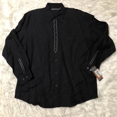 NwT John Henry Black Long Sleeves Dress Shirt Sz Large - Image 1 of 4