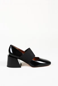 Givenchy Black Patent Leather Elastic Banded Chunky Heel Pumps Italy Size 37 - Picture 1 of 12
