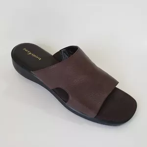 Easy Spirit Sandals Slides Womens 8.5W Brown Leather Open Toe Slip On Minimalist - Picture 1 of 9