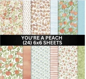 Stampin Up YOU’RE A PEACH Designer Series Paper Fruit - Half Pack (24) 6x6 Shts - Picture 1 of 2