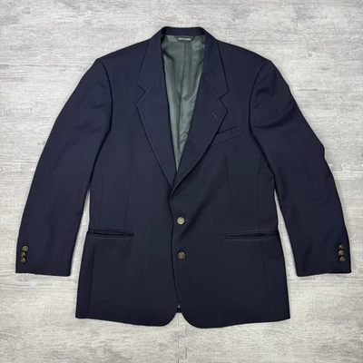 Pierre Cardin 44R Blazer Jacket Navy Blue Vintage Wool 2-Button Single Breasted - Image 1 of 4