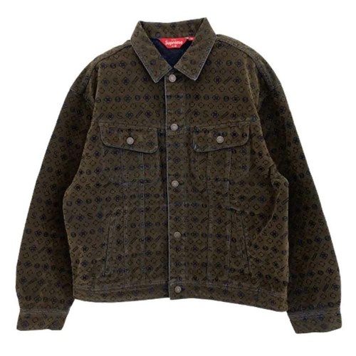 Giacca camionista Supreme 24ss denim floccato marrone M usata LIFE 0