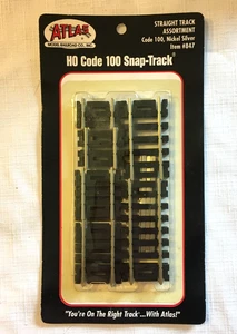 Atlas Straight Snap Track Asst #847 HO Code 100 Nickel Silver & Black 12 Piece - Picture 1 of 4