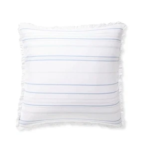 Serena & Lily Oyster Bay Stripe Euro Pillow Shams Sky/Coastal Blue *set of 2* - Picture 1 of 5