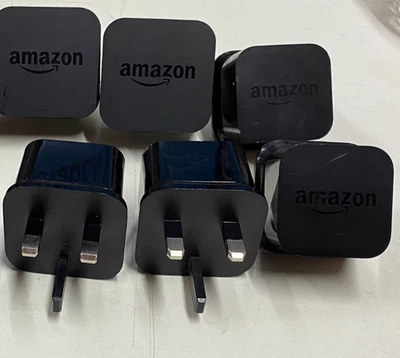 LOT OF 5 ORIGINAL Amazon 9W Kindle eReader/Fire HD/Echo Dot USB Charger UK Plug - Image 1 of 4