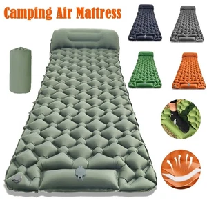 Almohadilla para dormir de camping, alfombrilla de camping ultraligera con almohada bomba de pie incorporada EE. UU. - Imagen 1 de 31