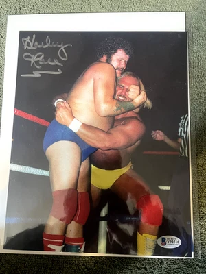Harley Race 8 x 10 照片亲笔签名 Beckett WWE — 第 1/2 张图片