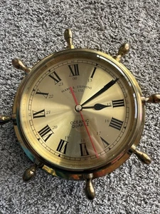 Mark Stephens Co. LTD Oceanic Quartz Ship Port Brass Clock Battery - Picture 1 of 4