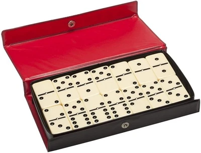 WE Games Double Six Dominoes with Spinners - Ivory Tiles, Club Size - Image 1 of 3