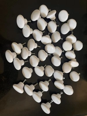 白色瓷制门把手 20 件套匹配复古 — 第 1/4 张图片