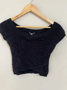 Crop top Guess nero testurizzato taglia media - Foto 1 di 6