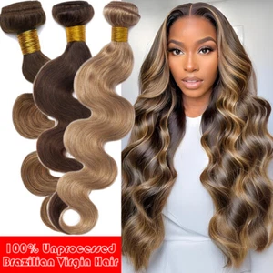 Sew in Bundles Weave Brazilian Virgin Remy 100% Human Hair Extensions Body Wave - Picture 1 of 107