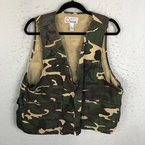 Vintage Sports Afield Camo  Vest Mens L Full Zip Outdoors Camouflage Hunting - Picture 1 of 15