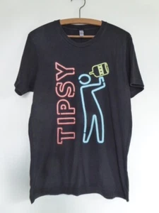 Canvas Black T.Shirt Medium logo 100% Cotton with Tipsy Image - Picture 1 of 3