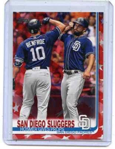 2019 TOPPS #487 SAN DIEGO PADRES SLUGGERS (ERIC HOSMER) INDEPENDENCE DAY #65/76 - Picture 1 of 1