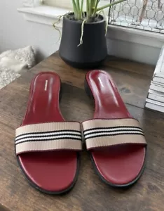 Vintage Burberry Nova Check Slides Size: 42 ,11 US,Y2K Sandals Heels READ - Picture 1 of 13