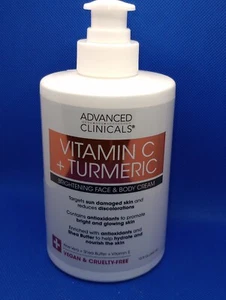 Advanced Clinicals Vitamin C & Turmeric Brightening Face Body Cream 15 Fl Oz - Picture 1 of 4