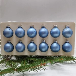 American Girl Doll Ornament Box Set 12 Mini Blue Silver Glitter Dot RARE - Picture 1 of 6