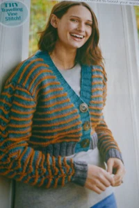 Muster für Damen einfache Cropped Strickjacke in 3 Farben von Aran.-Größen 32-50ins - Bild 1 von 2