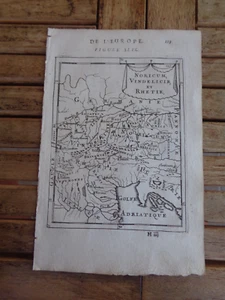 Gravur keltische Karte VINDELICIE gedruckt Beschreibung des Universums von Mallet 1675 - Bild 1 von 1
