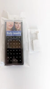 Body Jewelry Piecing Kit With 1 Disposable Piercer And 40 Sparkling Studs - Picture 1 of 4