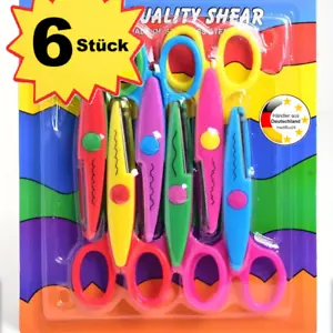 Kinder Bastelscheren Set 6x Zickzackschere Motivschere Hobby basteln mit Papier - Bild 1 von 5