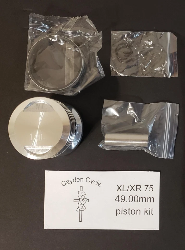 Honda GEN 1 XR75 piston kit 49.00mm (2.00mm oversize) Cayden Cycle - Image 1 of 1