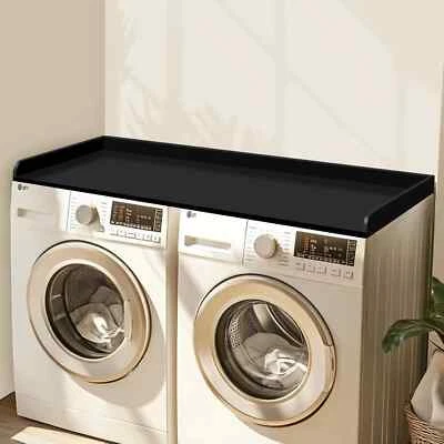 Washer Dryer Countertop, 54"x27.5", Wood, Non-Slip, Black, 2-Piece 🧺 - Image 1 of 4