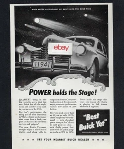 BUICK AUTO 1940 POWER HÄLT DIE BÜHNE! FIREBALL STRAIGHT EIGHT ENGINE AD - Bild 1 von 1