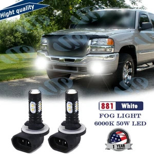 2x 100W 881 6000K White LED Fog Driving Light Bulbs For GMC Sierra 1500 99-06 - Picture 1 of 12