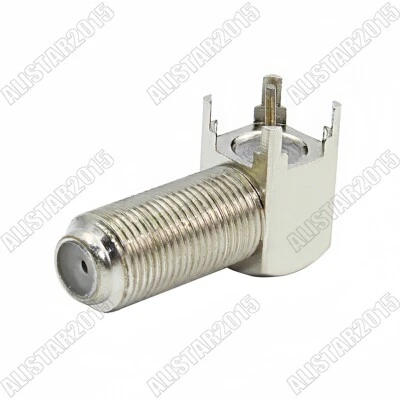 F-Type Jack Female Thru Hole Right Angle PCB Mount Long Version RF Connector New - Image 1 of 3