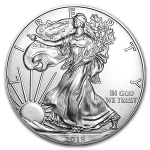 2019 1oz Silver American Eagle $1 Coin BU - Dollar Coin - Imagen 1 de 2