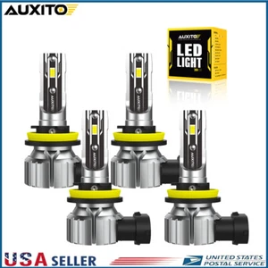 AUXITO 4x H11 LED Headlight Bulb Kit Low Beam 120000LM Super Bright 6500K White - Picture 1 of 12