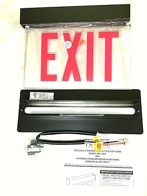 Lithonia LRP BZ 1 RC 120/277 PNL LED Bronze Edge Lit Emergency Exit Sign NEW - Image 1 of 3