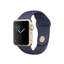 Apple Watch Series 2 38mm Gold Aluminum Case Midnight Blue Sport Band -...