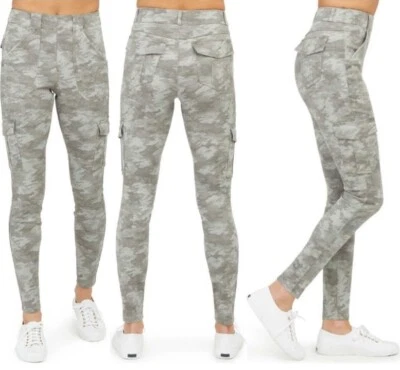 Calça Spanx Stretch Sarja Tornozelo Cargo Tamanho XS Lavagem de Pedra Camuflagem #20311R, NOVA $128 - Imagem 1 de 4