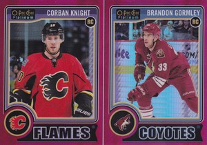 14-15 OPC Platinum Corban Knight /135 Rookie Red Prism RC O-Pee-Chee 2014 Flames