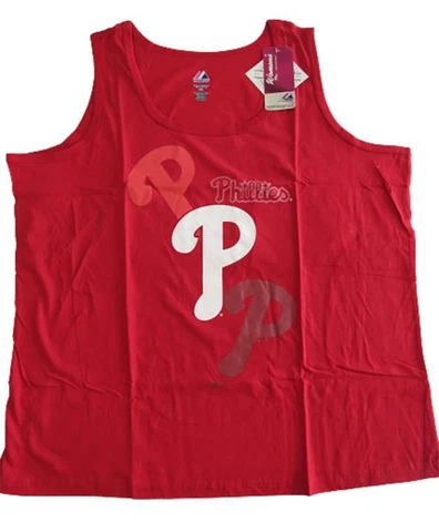 Philadelphia Phillies Womens Plus Sizes L-XL-2XL-3XL-4XL Majestic Tank Top Shirt Cover